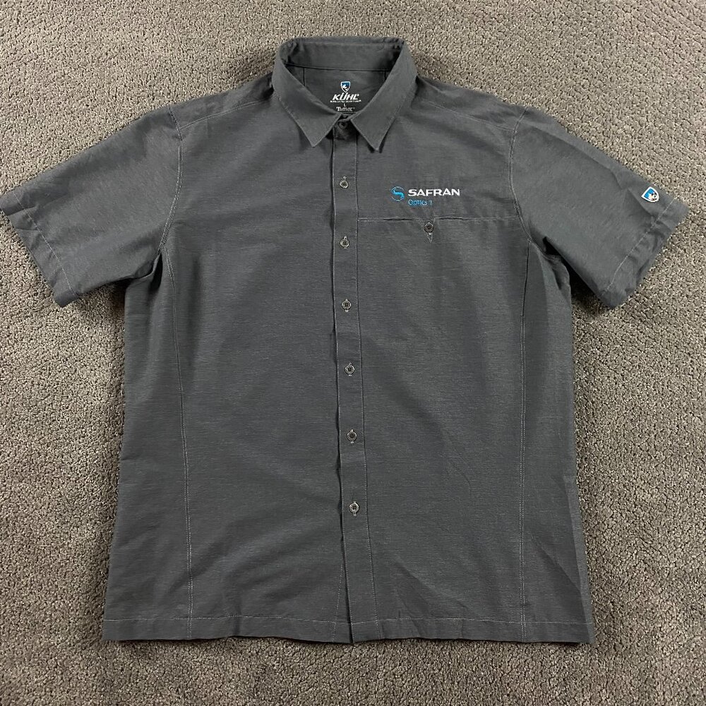 NWOT Kuhl Renegade Tufflex Shirt Men's Large Gray Hiking Outdoors Short Sleeve